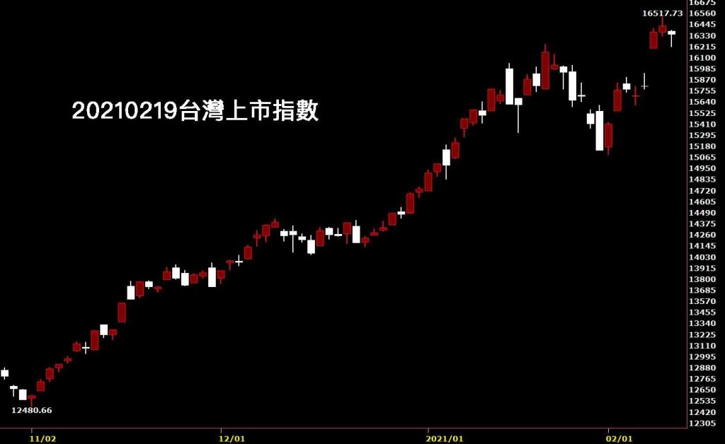 20210219台灣上市指數日K線圖股票入門鵝爸分析教學