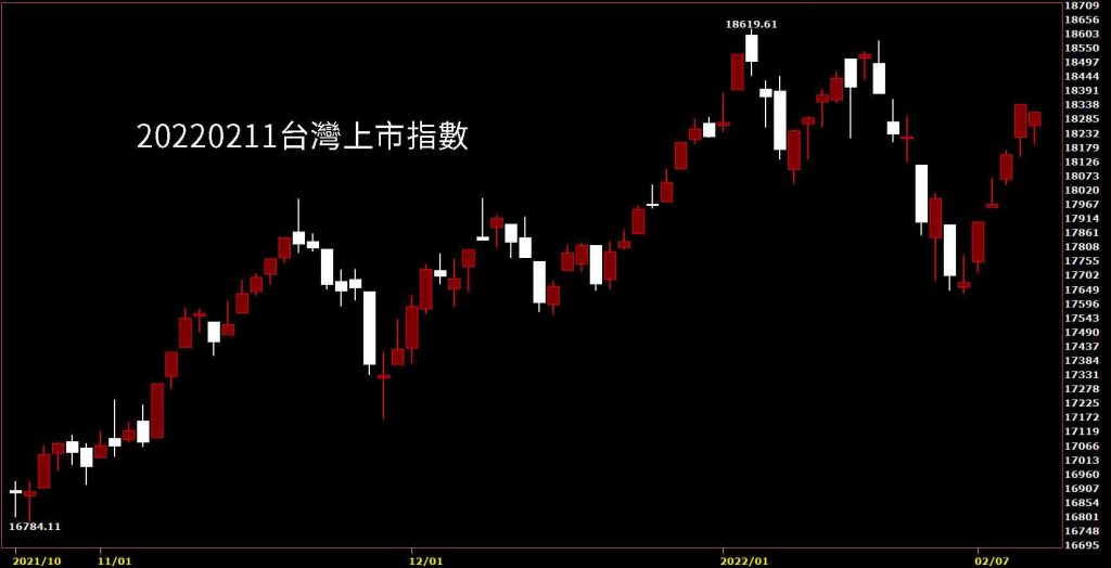 20220211台灣上市指數日K線圖股票入門鵝爸股市分析教學